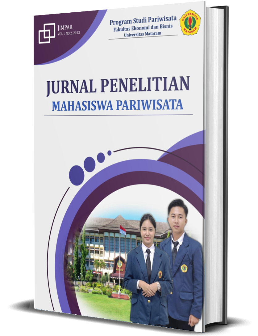 					View Vol. 1 No. 2 (2023): Jurnal Penelitian Mahasiswa Pariwisata (JIMPAR)
				